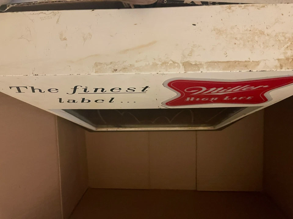 Letrero Miller High Life vintage raro con luces de colores en zig zag Foto 4 de 4