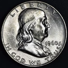 1960-D 50C FRANKLIN SILVER HALF DOLLAR KM# 199 Grade:  Choice BU A7161