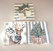 Decorative Holiday Christmas Pillow Covers 18”x18” (3) Durable for Home Décor