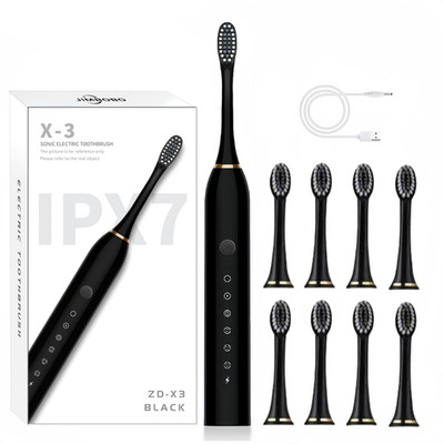 Sonic Electric Toothbrushes Whitening One Charge for 60 Days (Black)