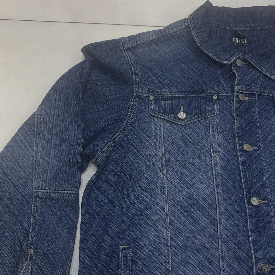 Chaqueta de Camionero Denim Botón Marca Y2K Enyce De Colección Para Hombres 2XL Azul Botones Traseros Pestañas Foto 4 de 4