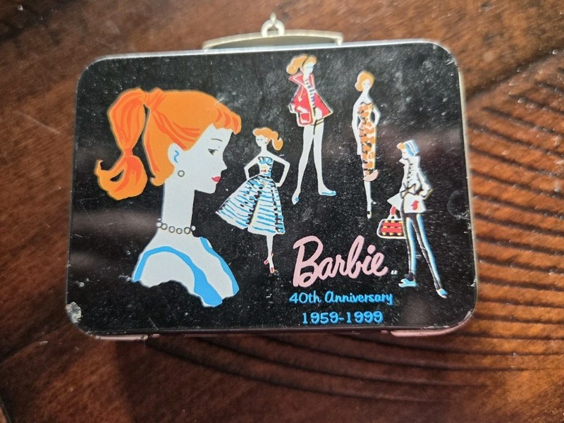 Vintage 1997 Hallmark Barbie doll Tin Mini Lunchbox Ornament Mattel