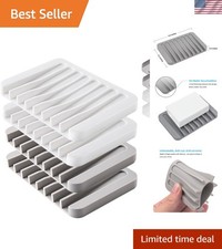 Stylish White Gray 4PCS Silicone Soap Dishes - Perfect for Any Space