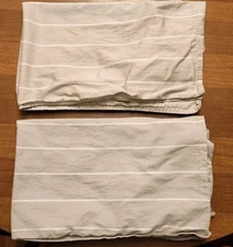 Nate Berkus Project 62 Queen Pillow Shams Gray & White Striped 100% Cotton Pair