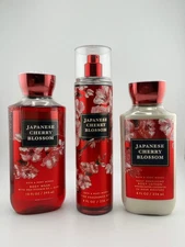 Japanese Cherry Blossom 3-Piece Set Mist Lotion Shower Gel 8–10 oz New