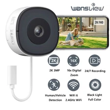 Wansview 2K Window Camera Security Camera System Indoor WIFI Ai Detection Wired