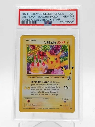 BIRTHDAY PIKACHU 2021 POKEMON CELEBRATIONS CLASSIC COLL HOLO #24 PSA 10 Q0895