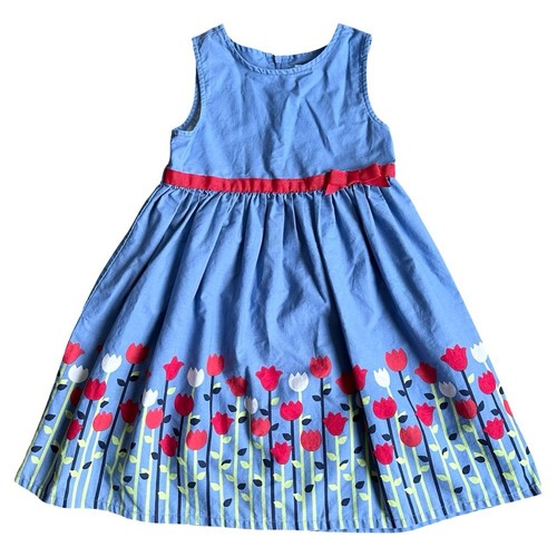 Gymboree | Girls Red White Blue Sundress with Red Floral Print Size 6