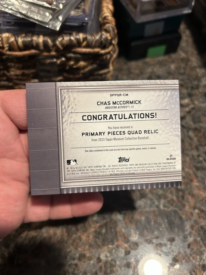 2023 Topps Museum Collection /99 Chas McCormick #SPPPQR-CM Game Used - Image 2 of 2
