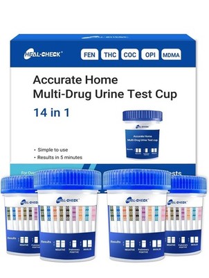 6PK 14 Panel Accurate Quick Results Home Multi Drug Urine Test Kit Easy-to-Read