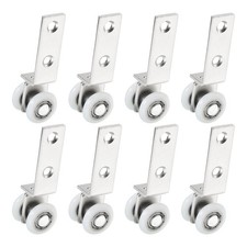8Pcs Curtain Hanging Wheel Window Track Rollers Smoothly Bearing Pulley Silver