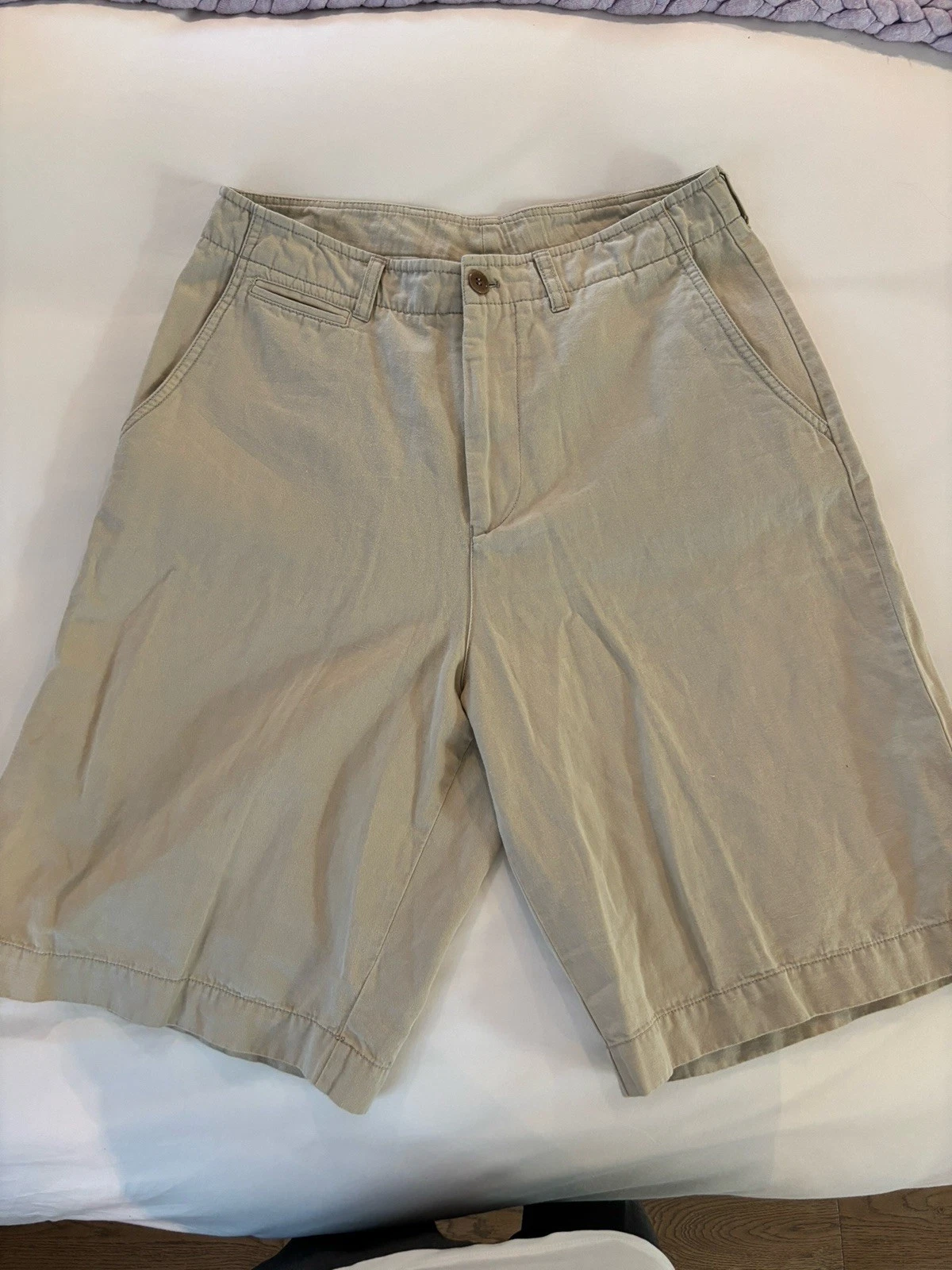 Armani Collezioni Neutral Men Cotton Linen Shorts Tan Khaki Giorgio Light Beige