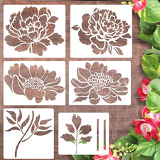 Large Flower Stencils for Wood Fence Flower Stencil for Painting 14  Peony Stenc