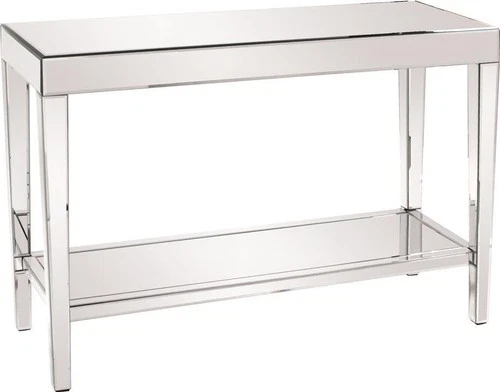 Contemporary Mirrored Console Table with Shelf - Picture 1 of 5