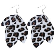  1 Pair of Fashion Retro Leopard Earrings Simple Double Layer Ear Drops PU