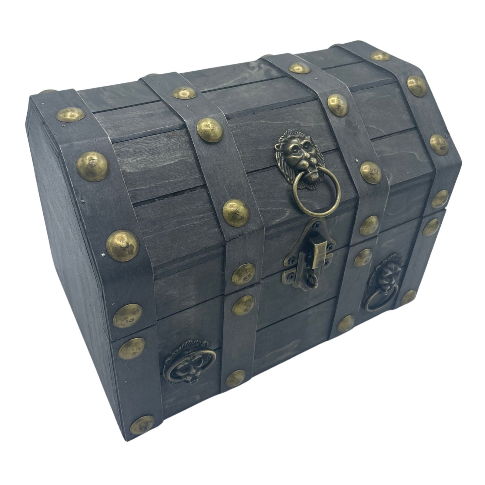 Large Treasure Chest Grey Vintage Style Retro Home Decor