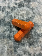 Old School Hard Luck BMX Bullet Pegs Solid 26t 3/8's Axle Orange