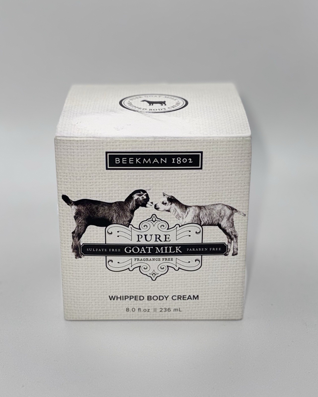 NIB Beekman 1802 Fragrance-Free Goat Milk Whipped Body Cream 8 oz