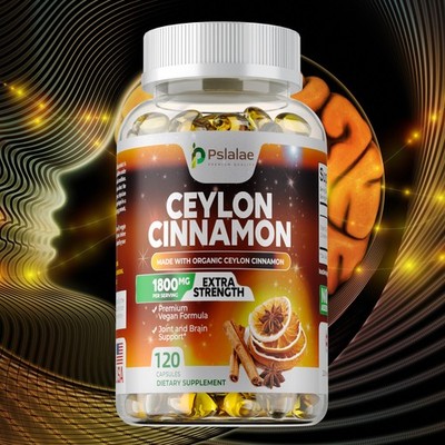 Ceylon Cinnamon 1800mg -Highest Potency Blood Sugar Support,Joint & Brain Health