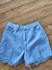 Vintage 70s Maverick Misses 13/14 Slim Size4 Blue Cut Off Shorts