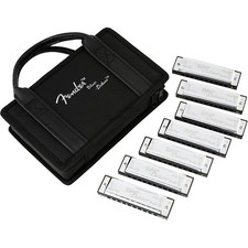 Fender Blues Deluxe Harmonica Set 7Pack with Case, Keys of C,G,A,D,F,E and Bb