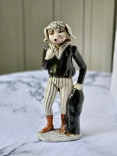 Vintage Mark Roberts Porcelain Poodle Dog Statue Figurine English Gentleman 14.5