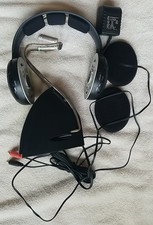 Sennheiser HDR135 Wireless Headphones  TR135 Transmitter Dock Tested Working