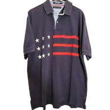 Vtg Tommy Hilfiger Polo Rugby Shirt Mens XL Embroidered Flag Y2k Preppy 2002
