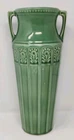 Red Wing Vintage Art Deco Pottery Green Ceramic 12" Vase Double Handle 186