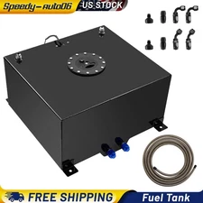 15 Gallon Aluminum Race Fuel Cell Gas Tank+cap+level Sender+Fuel Line Kit NEW