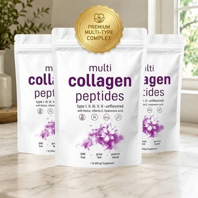 3 PACK Multi Collagen Peptides Powder 1 lb Hydrolyzed Protein Peptide+