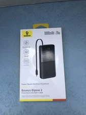 NEW Sealed Baseus Power Bank, Picogo 10000mAh 20w 3-Output Charger, Black