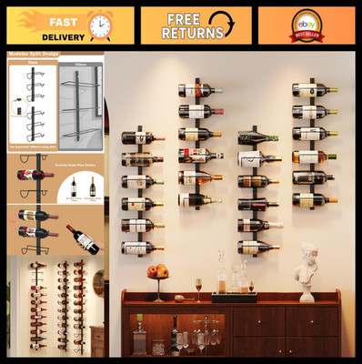 12 Bottle Wall Mounted Wine Rack - Detachable Wine Storage Organizer for Home Ba