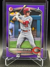 Sammy Stafura 2025 Bowman Purple Border (1st Bowman) #208/250 - Cincinnati Reds