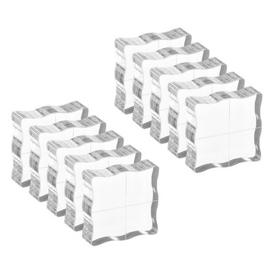 Acrylic Stamp Blocks, 10 Pack Square Shape with Grid Lines, 1'' x 1''