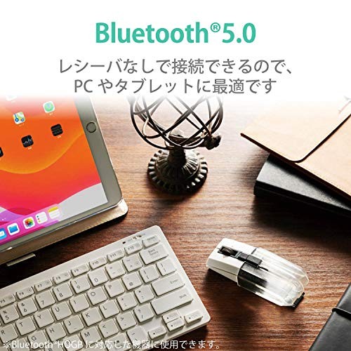 ELECOM Mouse Bluetooth Rechargeable Quiet Tilt Wheel CapClip Pro white M-CCP1BBW - Picture 6 of 9