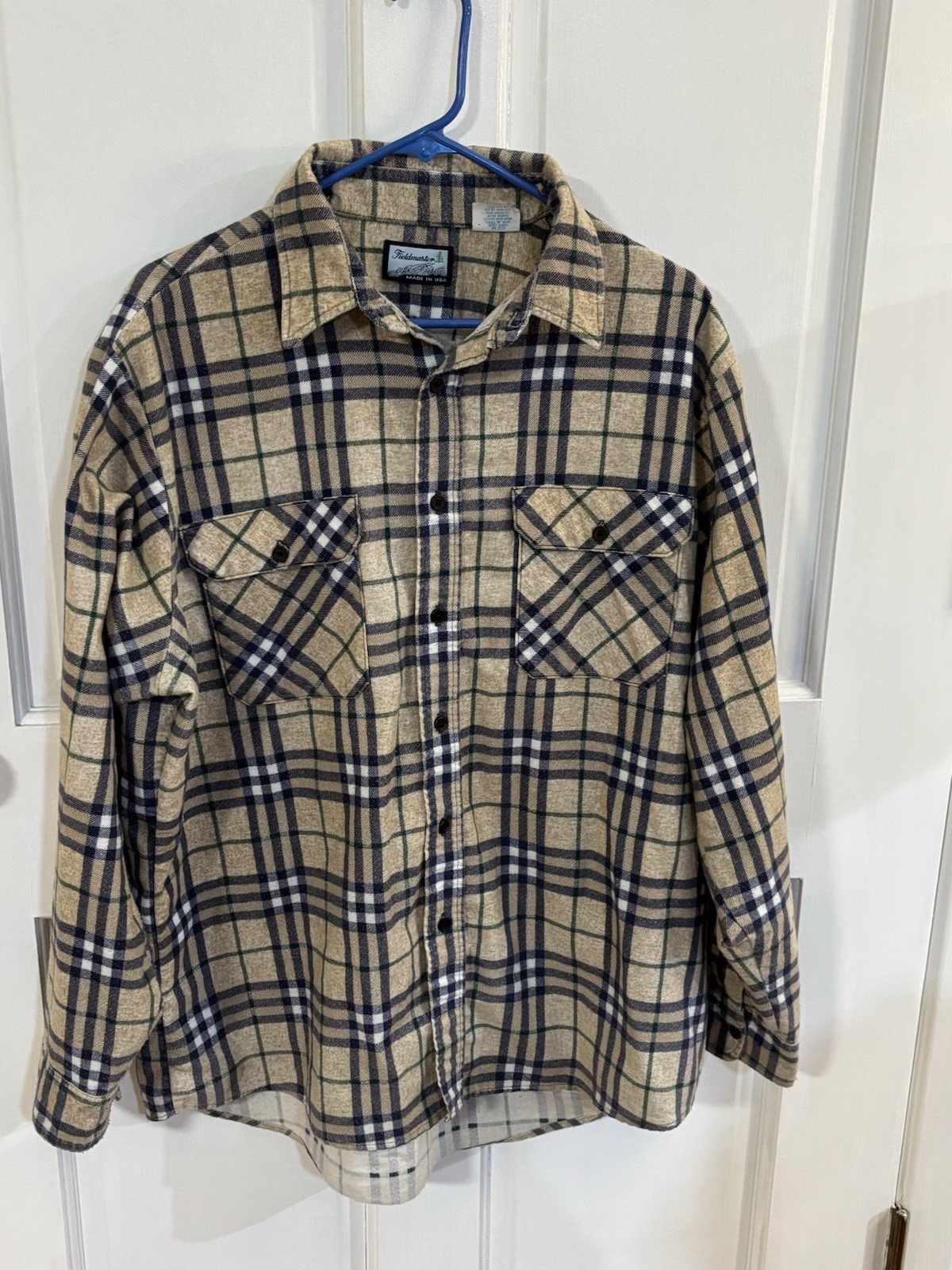 80s Vintage Fieldmaster Flannel Long Sleeve Men’s Shirt Made In USA XL