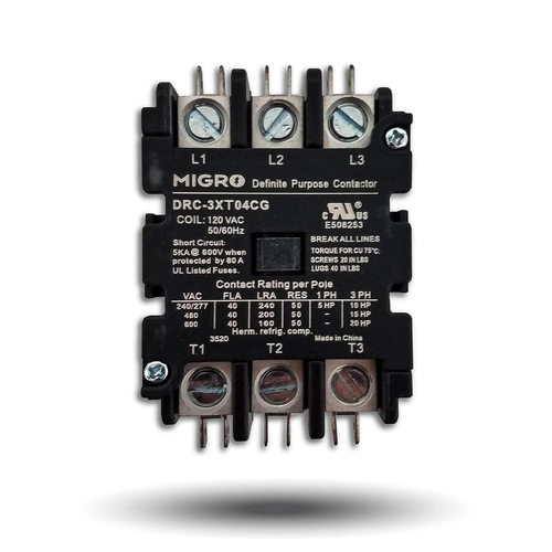 Contactor de propósito definido de 50 amperios 3 polos, bobina de 120 VCA 40A, 50A, iluminación, calefacción - Imagen 10 de 12