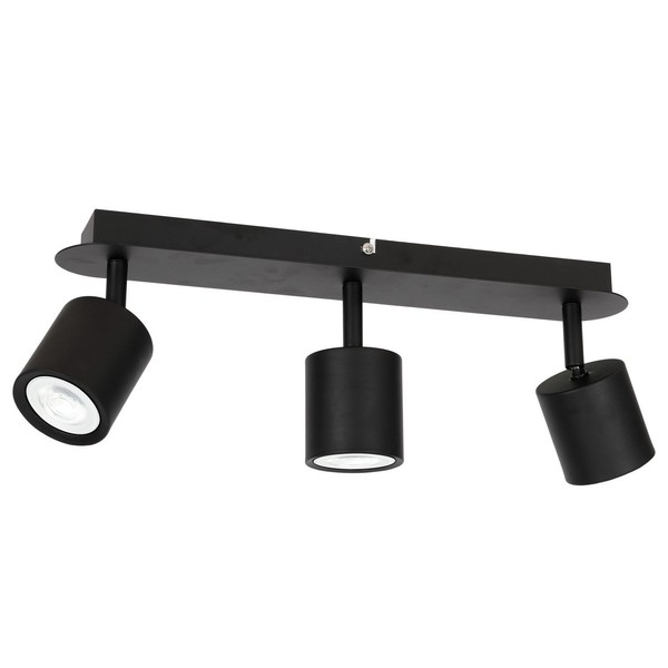 Deckenstrahler 3 Flammig Schwarz Metall Modern GU10 Spot Deckenleuchte Lampe-image