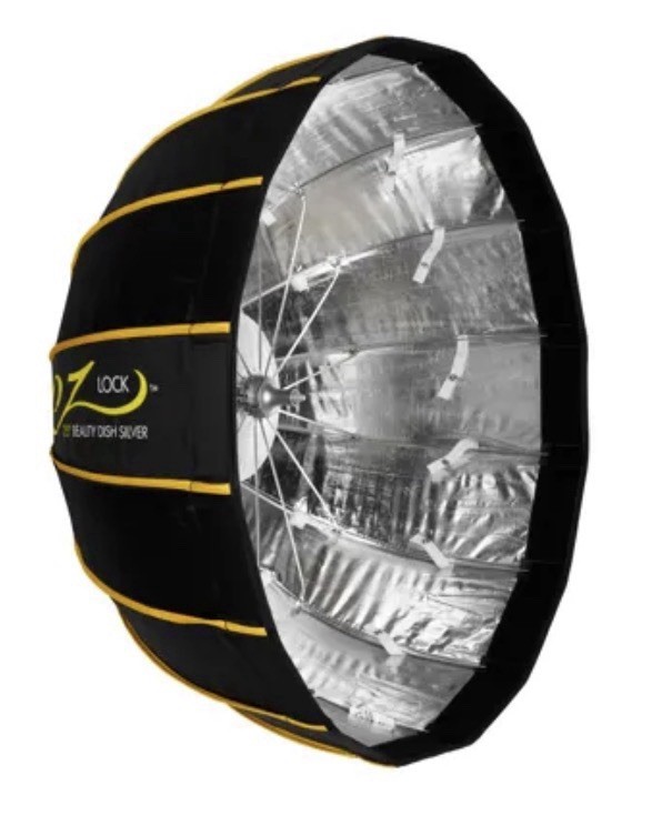 Glow EZ Lock 25" Collapsible Silver Beauty Dish Softbox with Bowens Mount Speedr