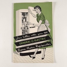1951 General Electric Space Maker Refrigerator Vintage Booklet GE Appliance