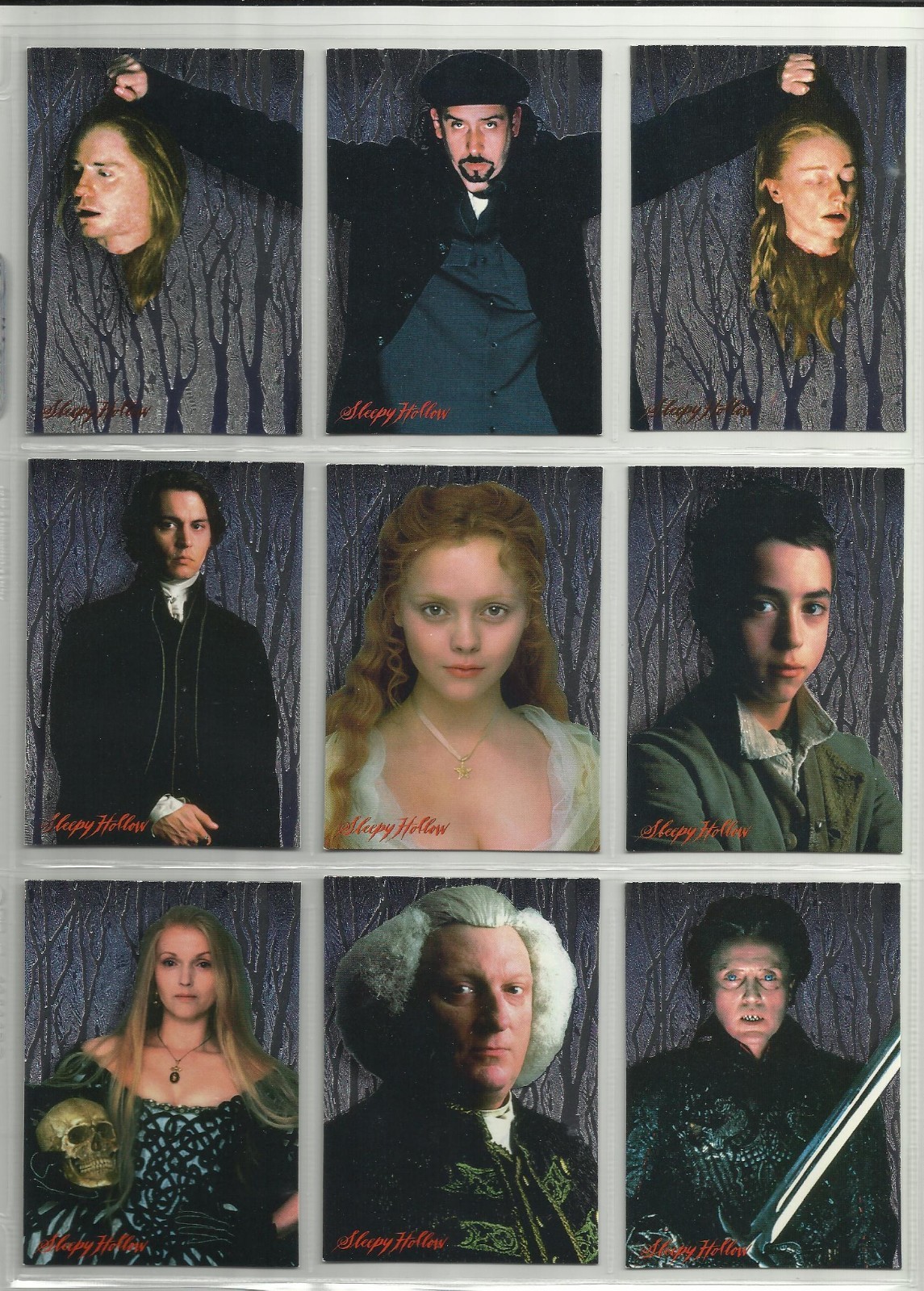 1999 Sleepy Hollow (Inkworks) CHARACTER COMPLETE SET of 9 Chase Cards (CC1-CC9)
