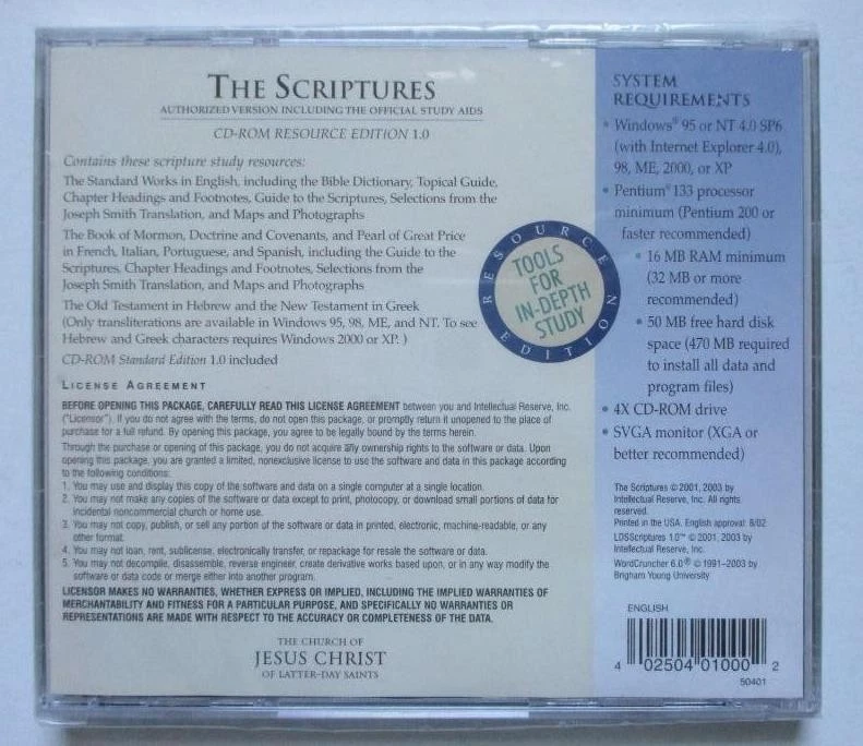 The Church of Jesus Christ of Latter Day saints THE SCRIPTURES (2003 CD-ROM) 1.0 - Image 2 of 2