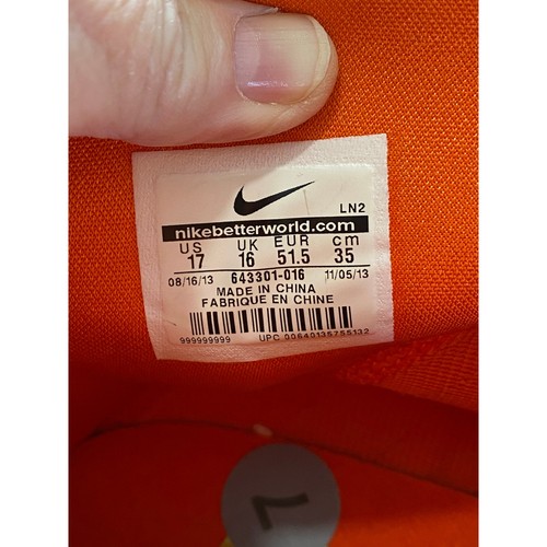 Nike Men's Zoom Hyper Rev black, orange, White Size 17 - Picture 5 of 8