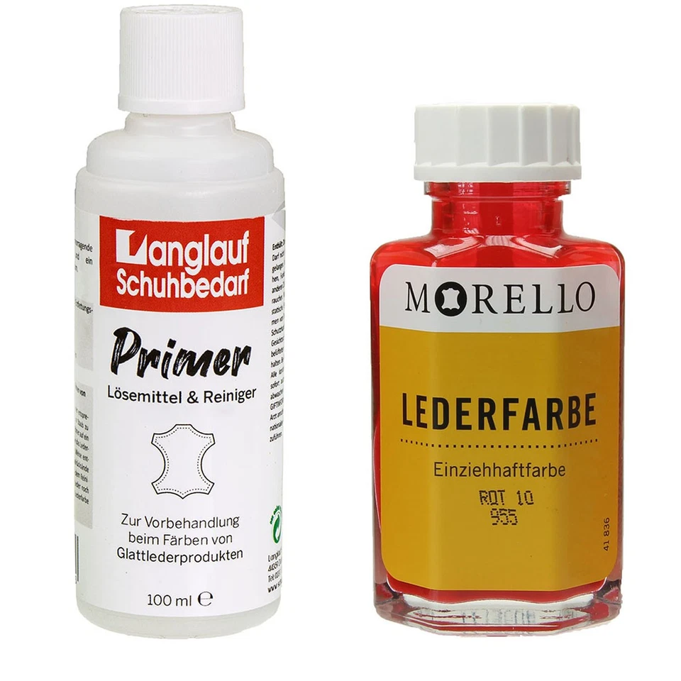 Morello colore pelle rosso e sci di fondo detergente pelle 100ml in SET