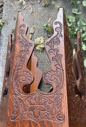 Lámpara de mesa antigua - taboret - Soporte forma octogonal - Artes y manualidades talladas - Imagen 16 de 17