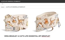 CATS Vera Bradley Cat's Life Essential Zip Wristlet NWT