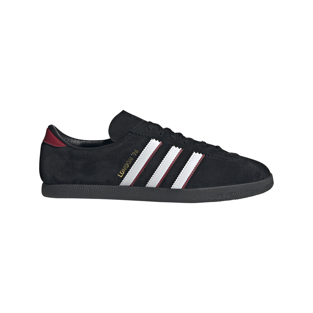 adidas London 96 Lace Up Mens Black, White Sneakers Casual Shoes