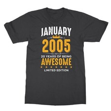 January 2005 Birthday - 20 Years of Being Awesome Unisex T-Shirt