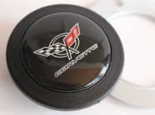 Horn Button Fits For Corvette Badge Fits Momo Sparco Raid Nardi Steering Wheel